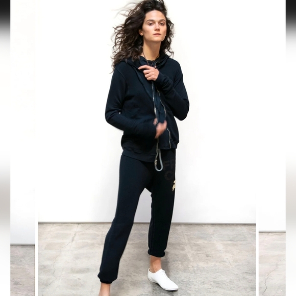 FREE CITY Superfluff Lux Zip Hoodie-Teal and Black - Picture 3 of 12